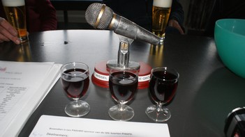De 1e, 2e, en 3e prijs: 1 glaasje SSB water. voor Gert, Henk en Leo